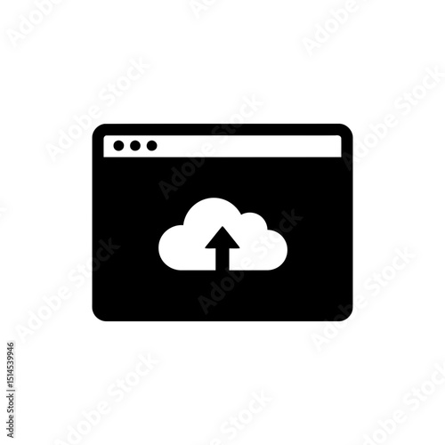 Command window with cloud representing cloud computing technology