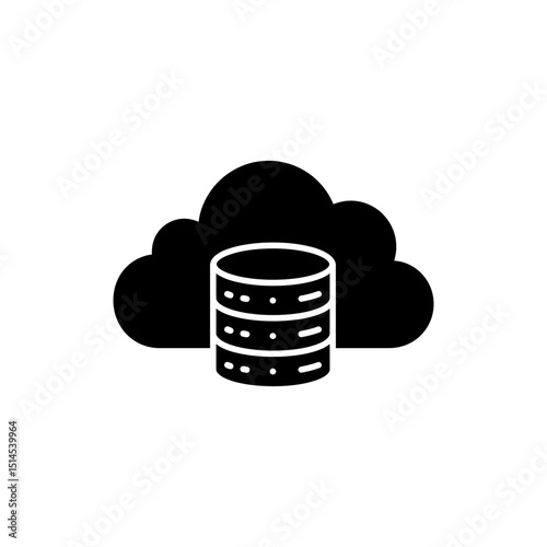Database Inside Cloud Icon Representing Cloud Data Storage