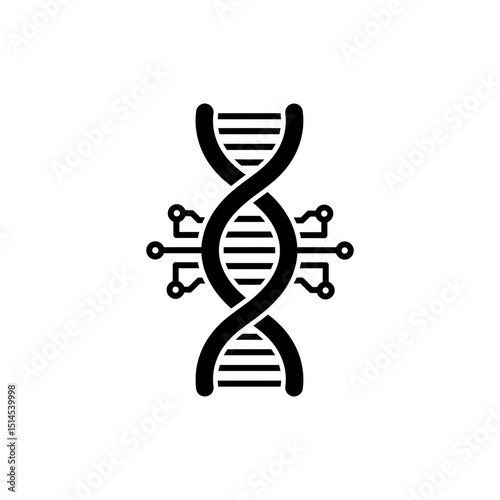 DNA strand combined with circuit board pattern symbolizing biotech fusion