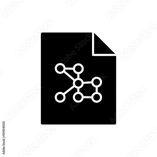 Document with logic web illustrating data flow and logical connections