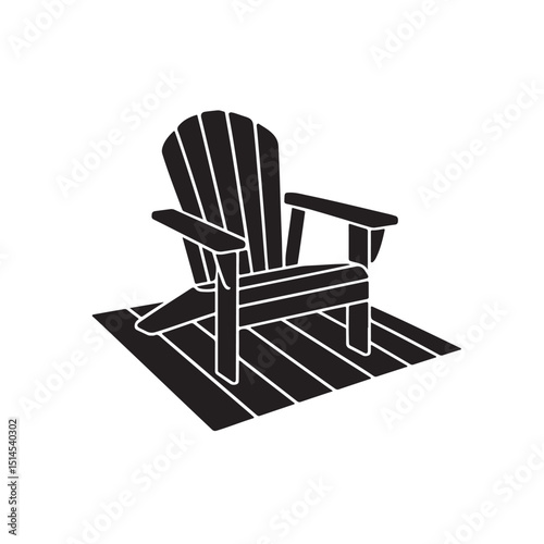 Adirondack chair deck icon vector