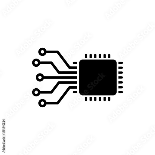 Network wires connecting into microchip representing data transmission