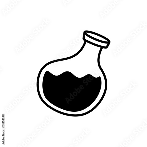 Dark Balsamic Vinegar Pool on White Background