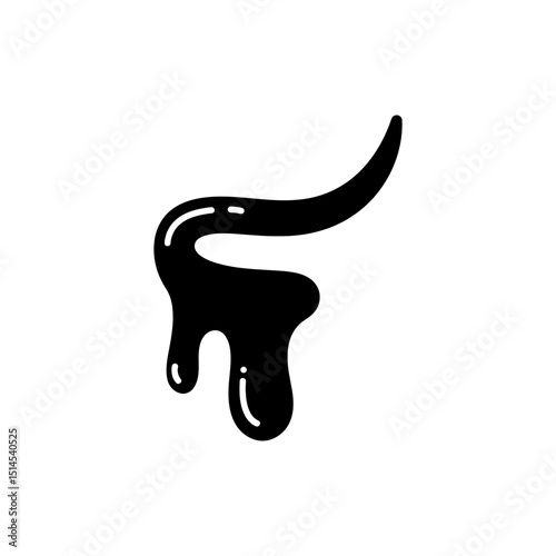 Trail of Barbecue Sauce Drizzle on White Background