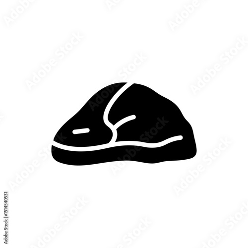 Chunk of Raw Beef Brisket Meat on White Background
