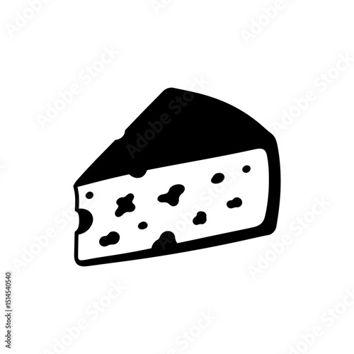 Wedge of Blue Cheese with Detailed Texture for Gourmet Food