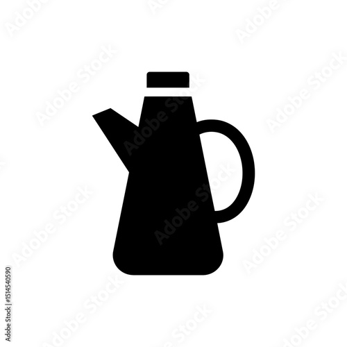 Silhouette of Canola Oil Jug on White Background