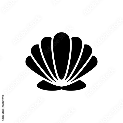Close-up of clam with rippled shell isolated on white background