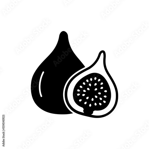 Cut Fig Fruit Showing Seeds Inside Fresh and Natural