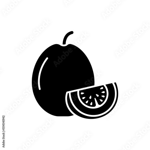 Fresh Guava with Visible Segments Inside on White Background