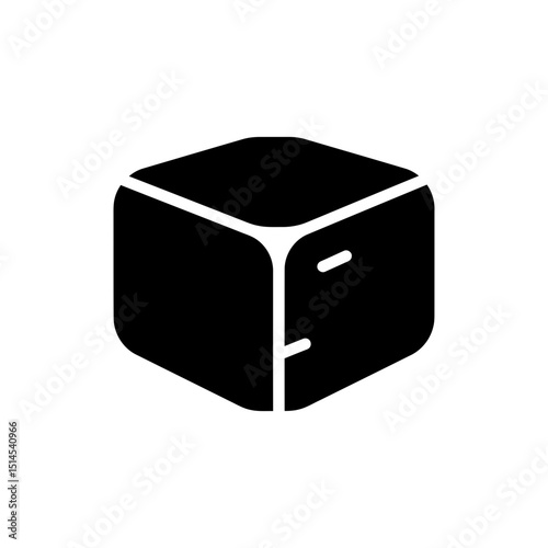 Cube of lard with smudge isolated on white background close-up