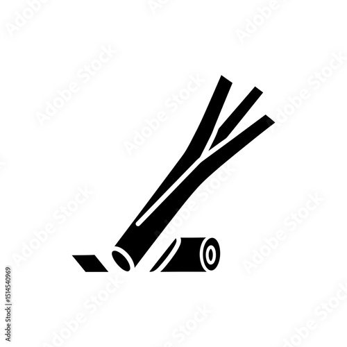 Cut stalk of fresh lemongrass isolated on white background