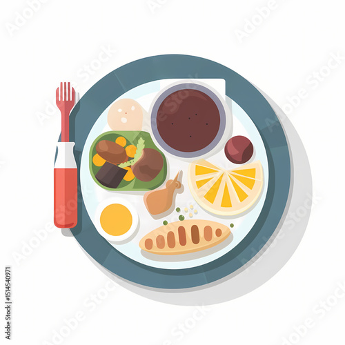 Delicious and Nutritious Meal A Balanced Plate of Healthy Foods, Perfect for a Wholesome Diet