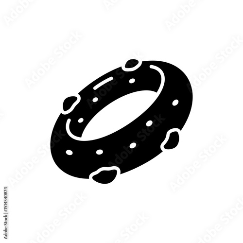 Single jalapeno pickle ring isolated on white background close up fresh