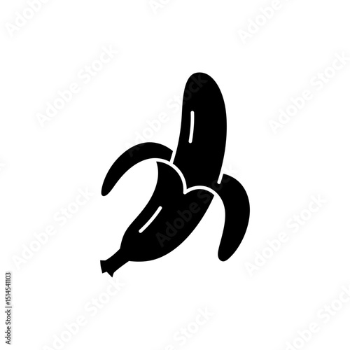 Curved Peeled Banana Showing Fresh Yellow Fruit on White Background