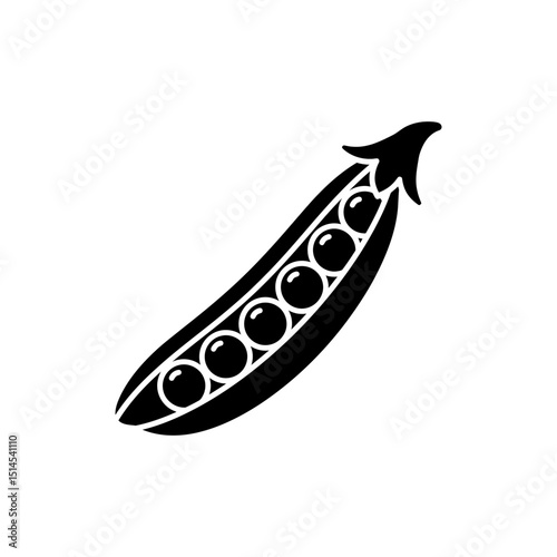 Open Pea Pod Showing Fresh Green Peas Inside on White Background
