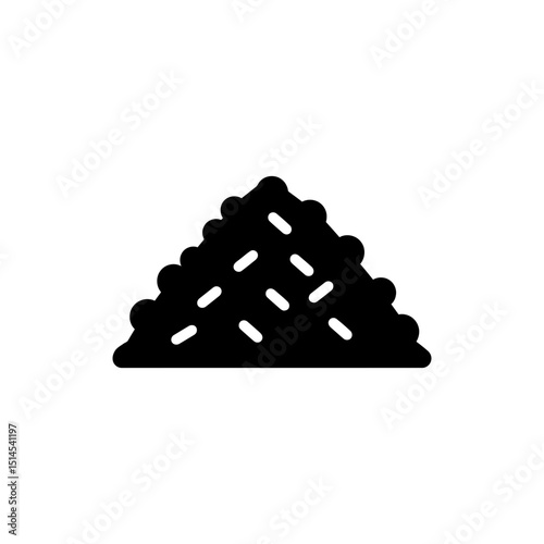 Mound of uncooked white rice grains isolated on white background