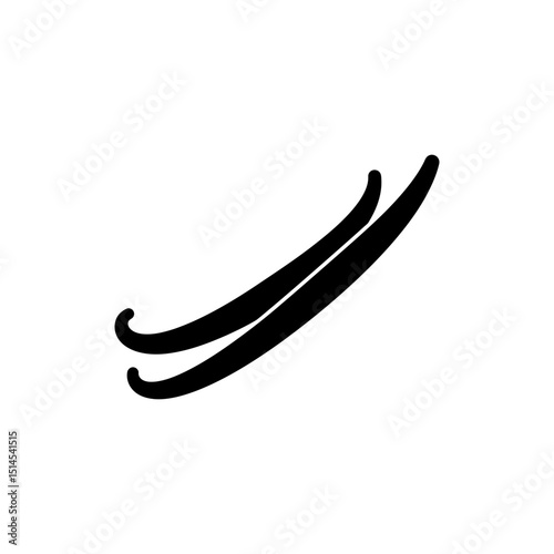 Long slim vanilla pod isolated on white background close up fresh