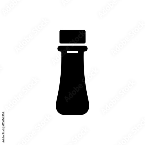 Neck of White Wine Vinegar Bottle on White Background