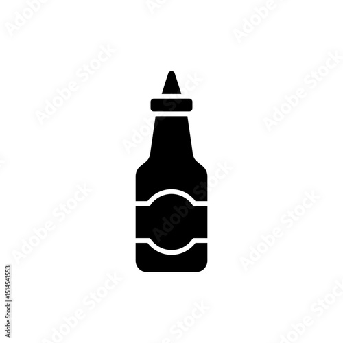 Close-up of Worcestershire sauce bottle neck with cap isolated on white