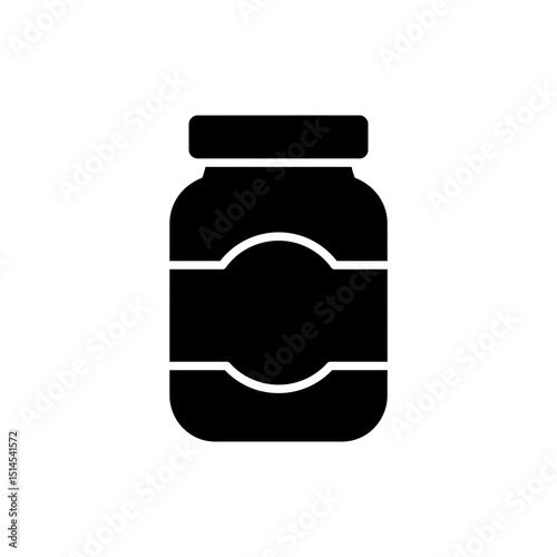 Jar of wholegrain mustard with visible seeds isolated on white background