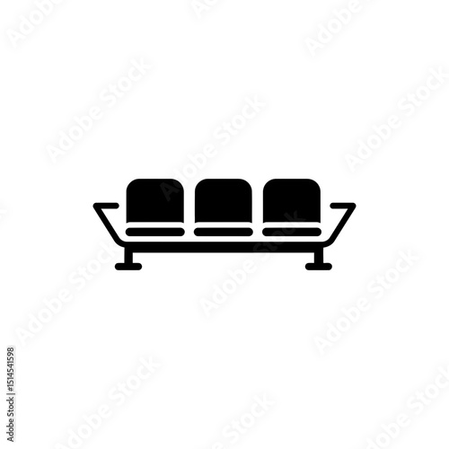 Airport Waiting Chair Trio Seating Area Passenger Rest Spot