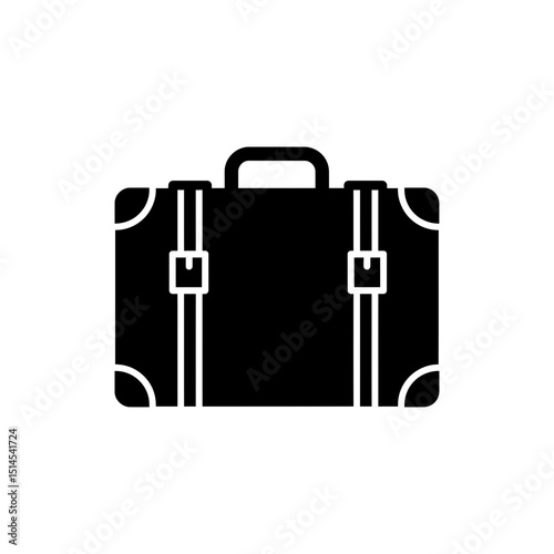 Classic Suitcase with Corner Reinforcements for Vintage Travel Luggage