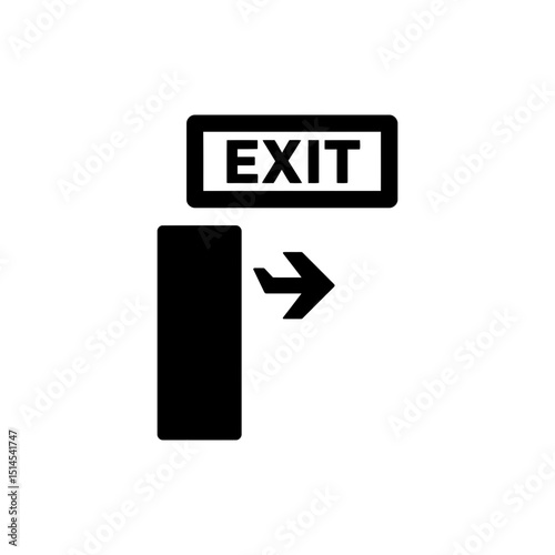 Exit Sign Above Airplane Door for Emergency Evacuation Guidance