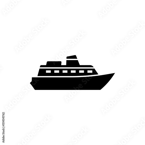 Ferry Boat with Simple Outline Design