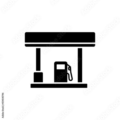 Gas station with two pumps for vehicle refueling service