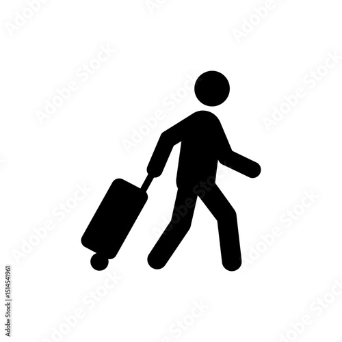 Pedestrian Walking with Suitcase Representing Travel and Mobility