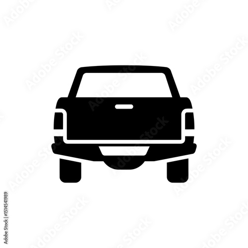 Pickup truck rear view showing cargo bed and tailgate details