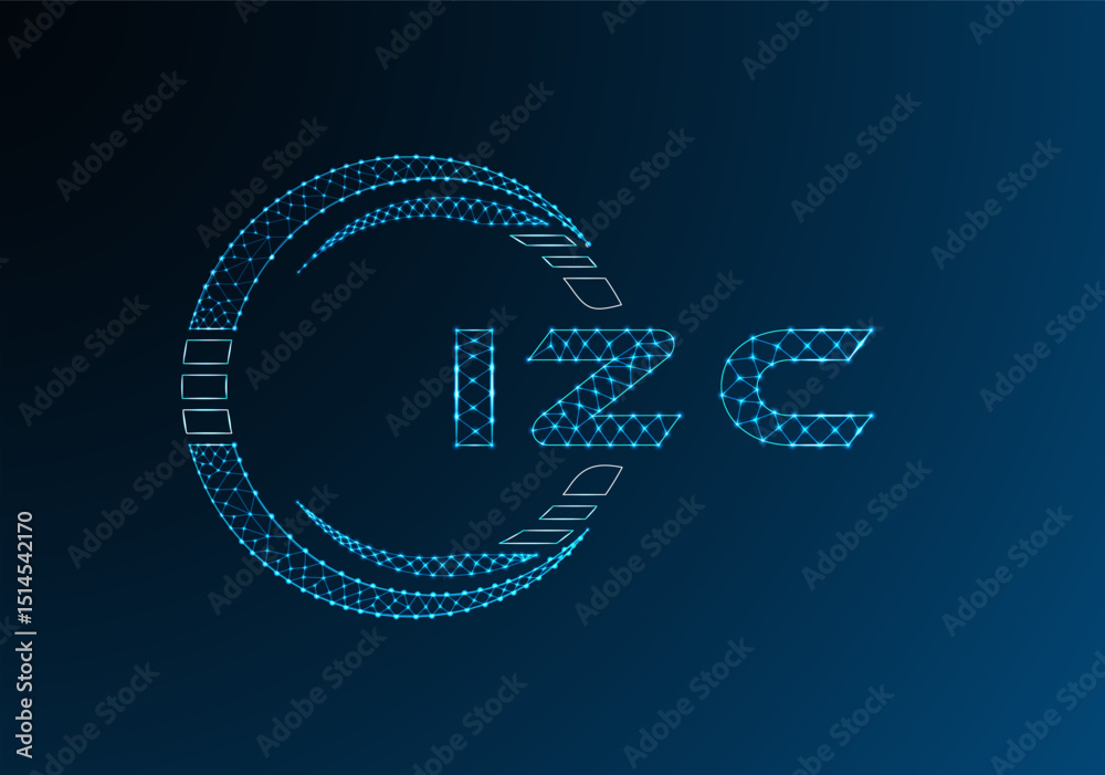 Naklejka premium IZC low poly letter logo vector design. IZC lower poly logo design. Low poly logo.