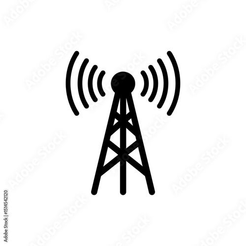 Signal tower with antenna wave transmitting wireless communication signals