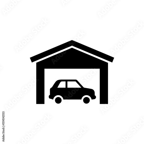 Small car entering garage showing vehicle parking and home access