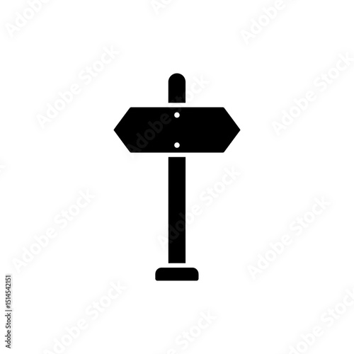 Street sign with car direction on white background for traffic guidance