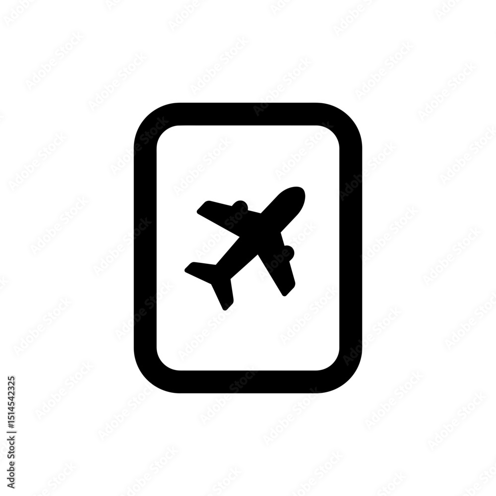 Travel app interface with airplane icon for flight booking and info Travel app interface with airplane icon for flight booking and info