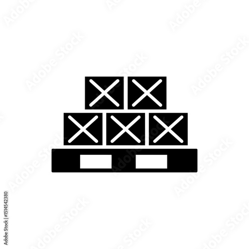 Transport pallet loaded with crates for efficient cargo movement