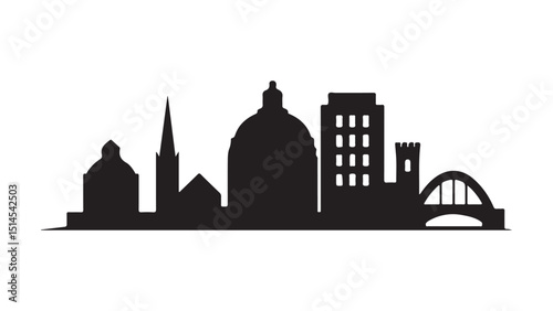 Minimal Asheville skyline icon vector silhouette
