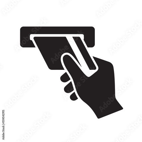 Card insert payment icon vector silhouette