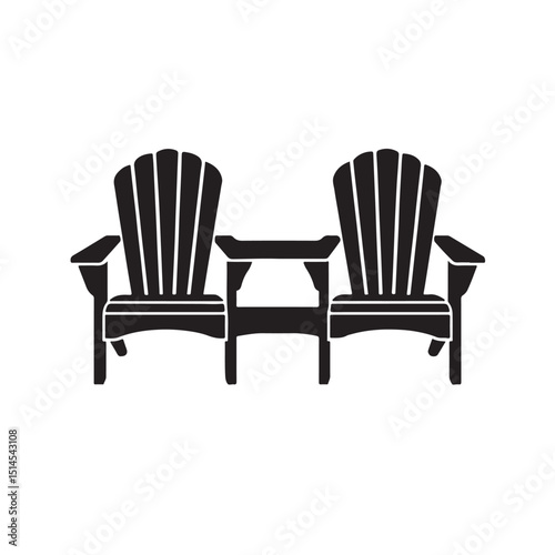 Double adirondack chair silhouette icon