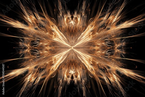Highdefinition abstract fireworks display during festival with dazzling golden bursts, high-definition abstract fireworks festival in alpha, best use in keying and masking photo