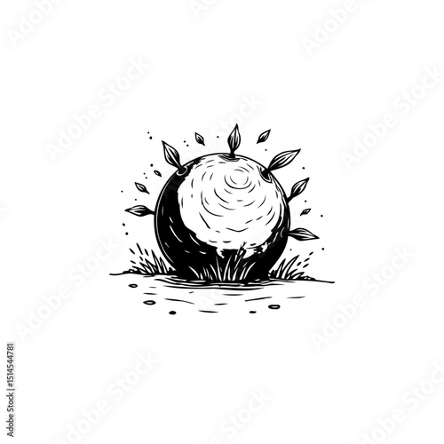 Conceptual Earth Illustration: A Symbol of Growth, Renewal, and Environmental Awareness