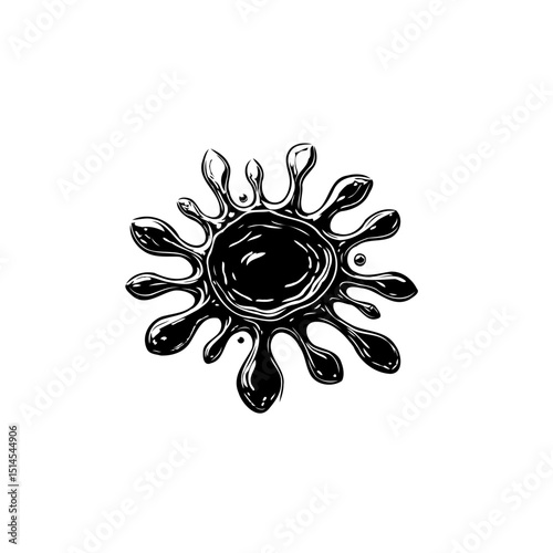 Monochrome Ink Splash with an Artistic Flair: A Creative Vector Illustration