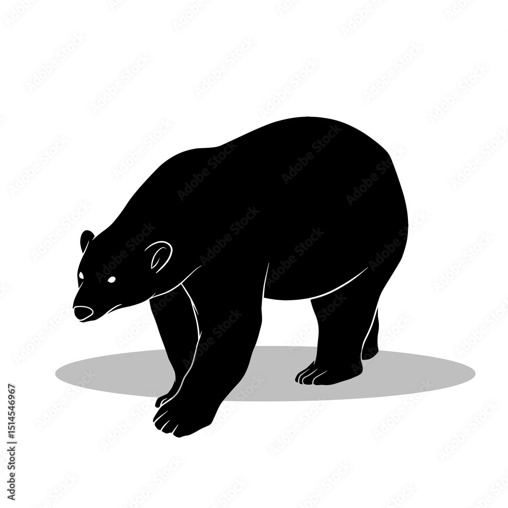 Obraz premium Bear silhouette, Double Bear set box icon, Bear illustration, silhouette, set icon, silhouette, Bear icon