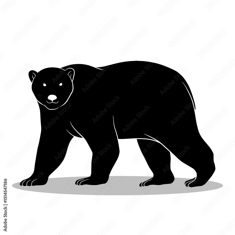 Fototapeta premium Bear silhouette, Double Bear set box icon, Bear illustration, silhouette, set icon, silhouette, Bear icon