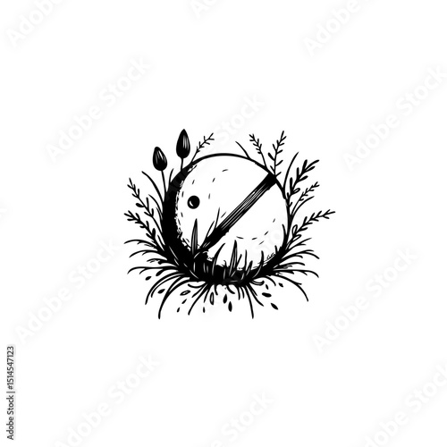 Mystical eclipse art: A stylized moon obscured by a striking dark shadow eclipse