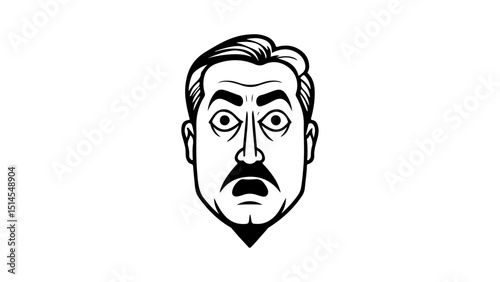 amazed fat person face vector illustration, simple illustration of a fat person face with amazed/shocked expression