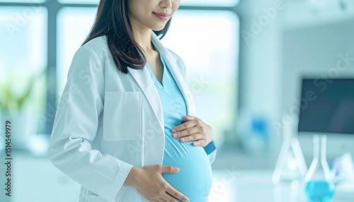 Pregnant Woman Working in Laboratory While - Scientist and Researcher at Work While Pregnant