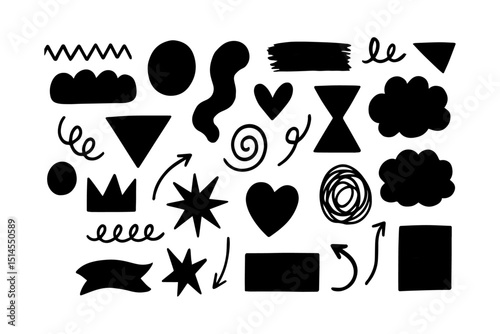 set of black and white wine icons